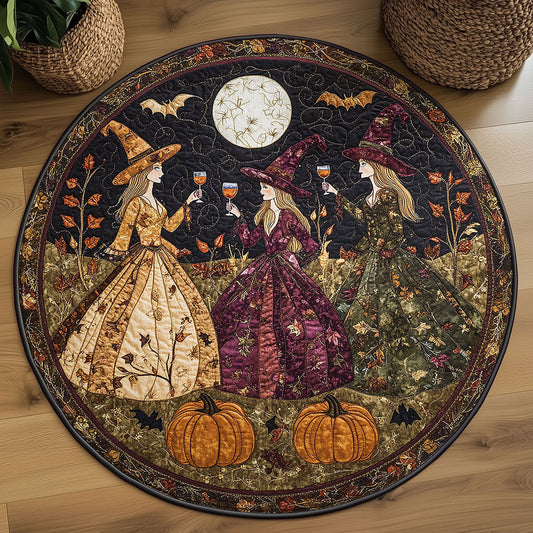 Witch’s Wine Toast WN15080114CL Quilted Round Mat