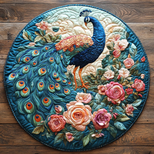 Floral Peacock CW2904034CL Quilted Round Mat