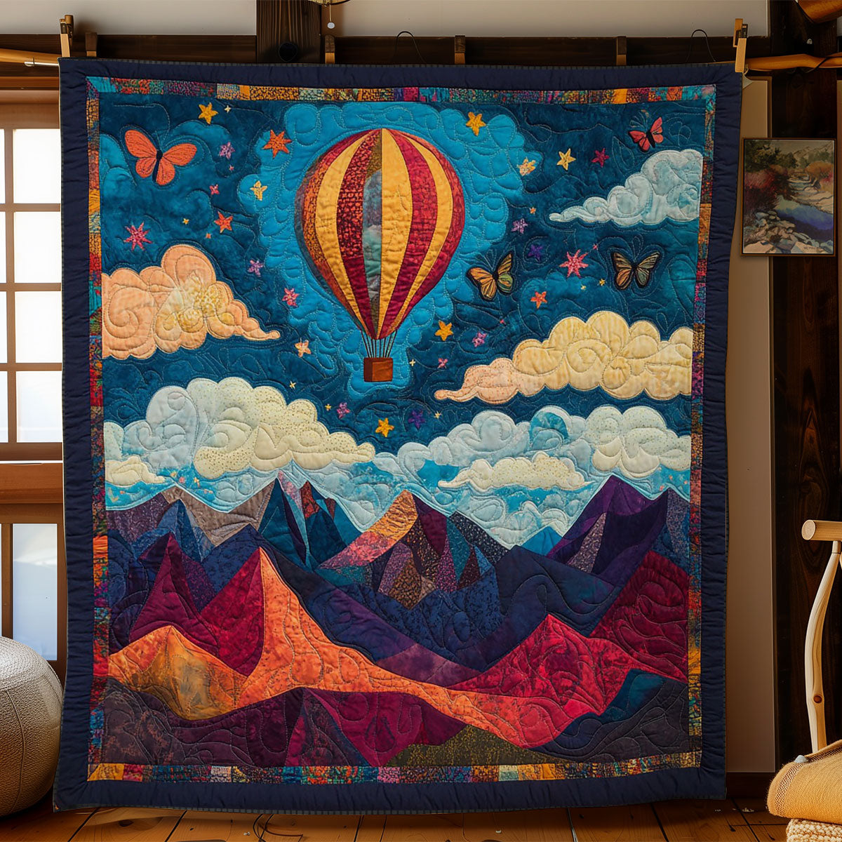 Vibrant Hot Air Balloon WY2103038CL Quilt