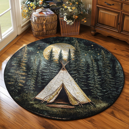 Mystic Teepee WY2203090CL Quilted Round Mat