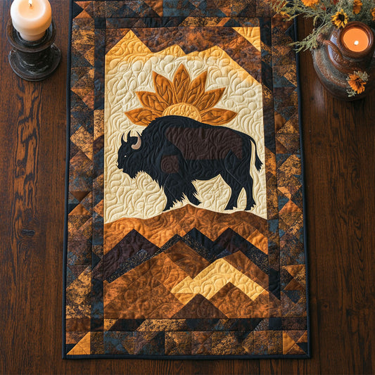 Earthy Bison CM2105030CL Quilted Table Runner