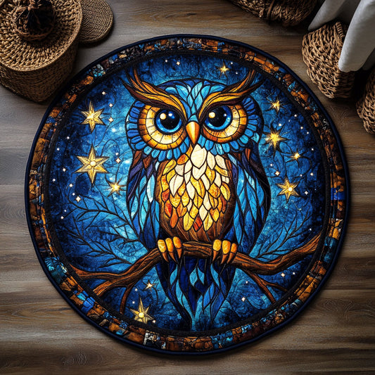 Owl In Starlight WY3006134CL Quilted Round Mat