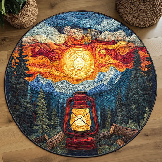 Sunset Lantern WP2003096CL Quilted Round Mat