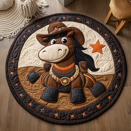 Cowboy Horse WN1903007CL Quilted Round Mat