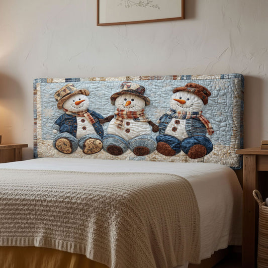Snowman Frosty Trio WN1112186CL Quilted Headboard Slipcover