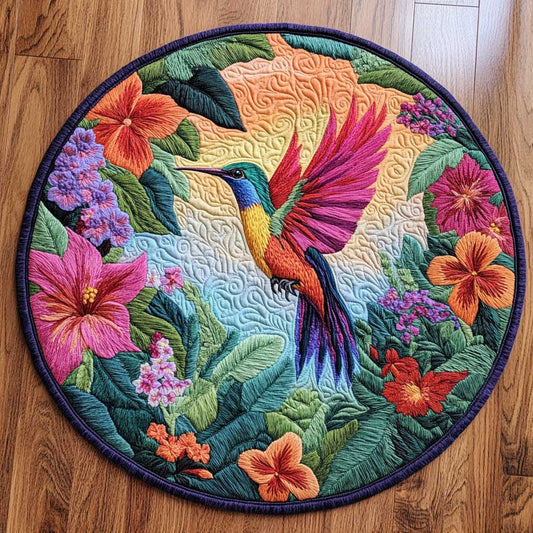 Tropical Hummingbird WN2904054CL Quilted Round Mat