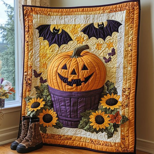 Pumpkin And Bats CP3107023CL Quilt