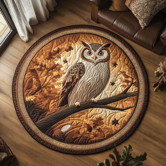 Autumn Regal Owl CW3107020CL Quilted Round Mat