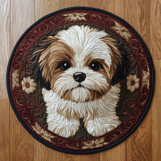 Adorable Shih Tzu WX2805002CL Quilted Round Mat