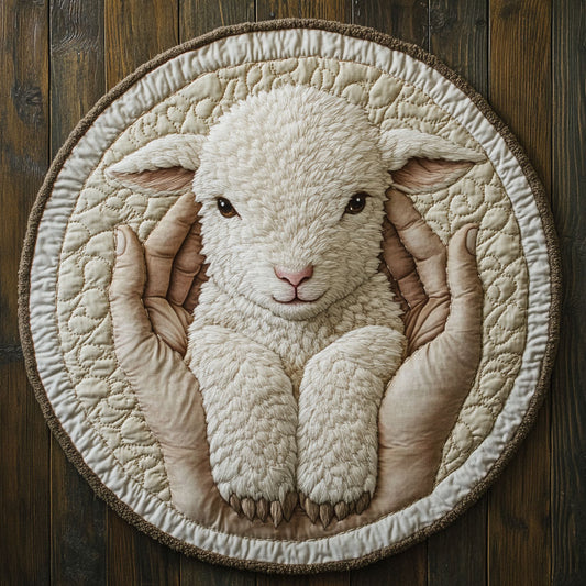 White Lamb CP1606008CL Quilted Round Mat