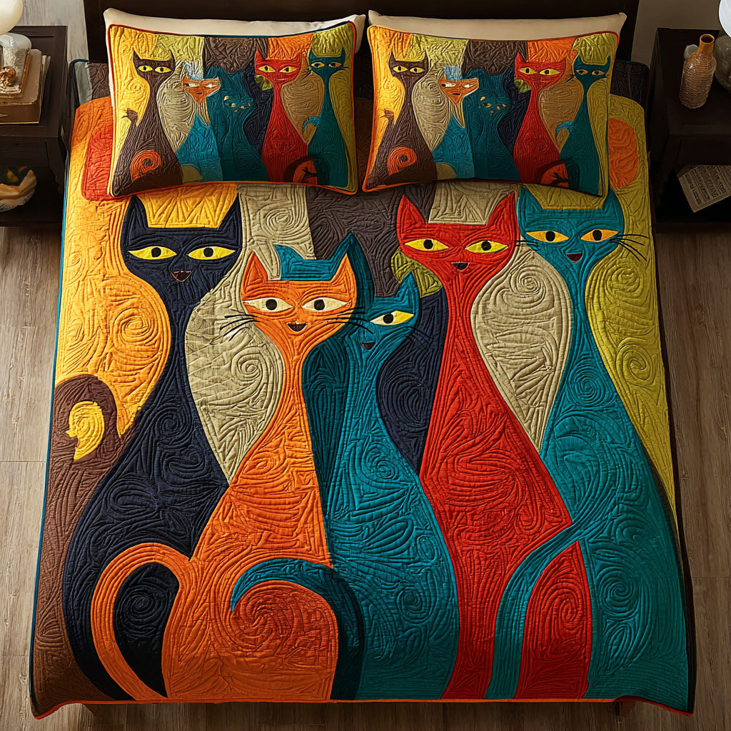 Retro Cats CP1111046CL Duvet Cover Set
