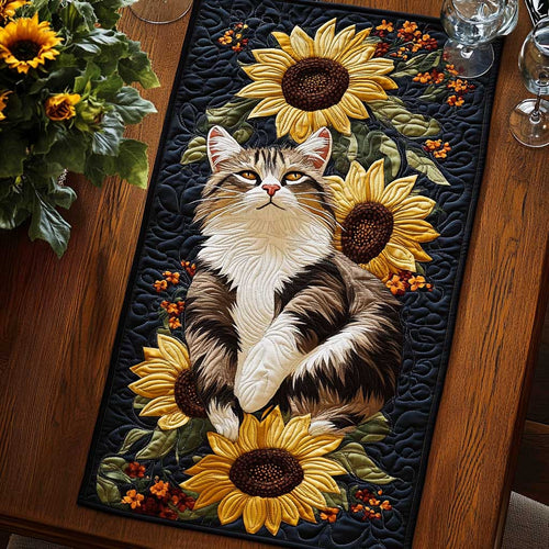 Tabby Cat CQ2604007CL Quilted Table Runner