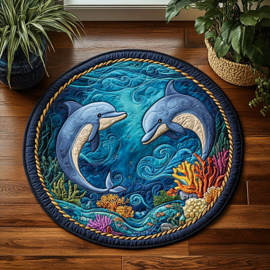 Dolphin Ocean WX2005012CL Quilted Round Mat