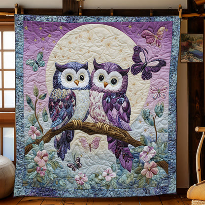 Violet Owl Couple WJ0801010CL Quilt