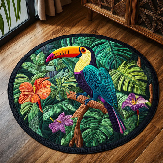 Tropical Toucan CP2805025CL Quilted Round Mat