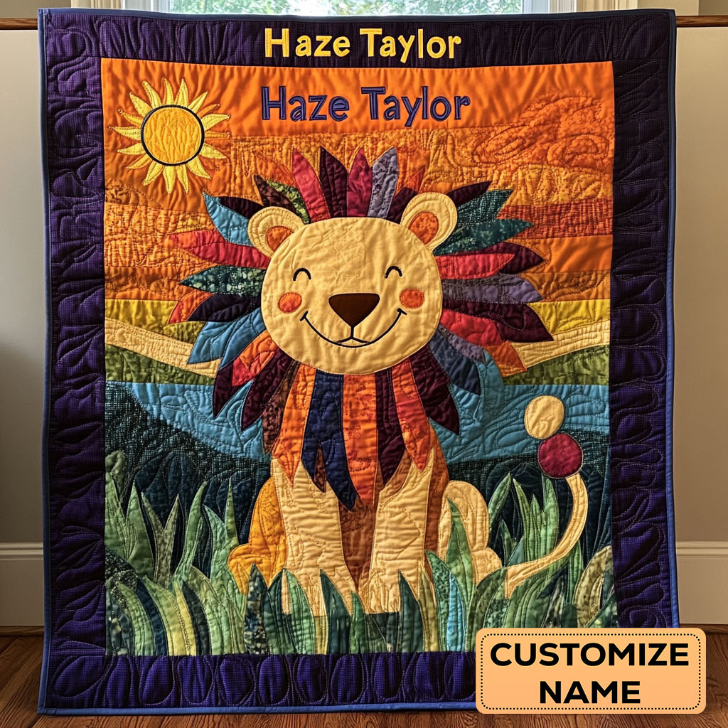 Lion Love WN1807067CL Personalized Baby Quilt