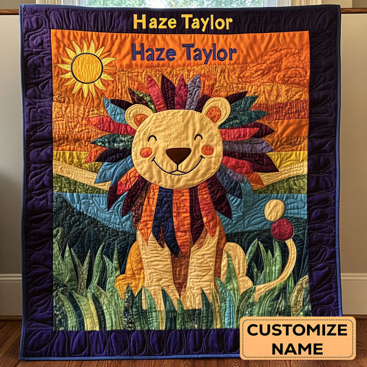 Lion Love WN1807067CL Personalized Baby Quilt