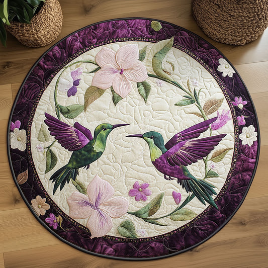 Purple Blooms WY2203082CL Quilted Round Mat