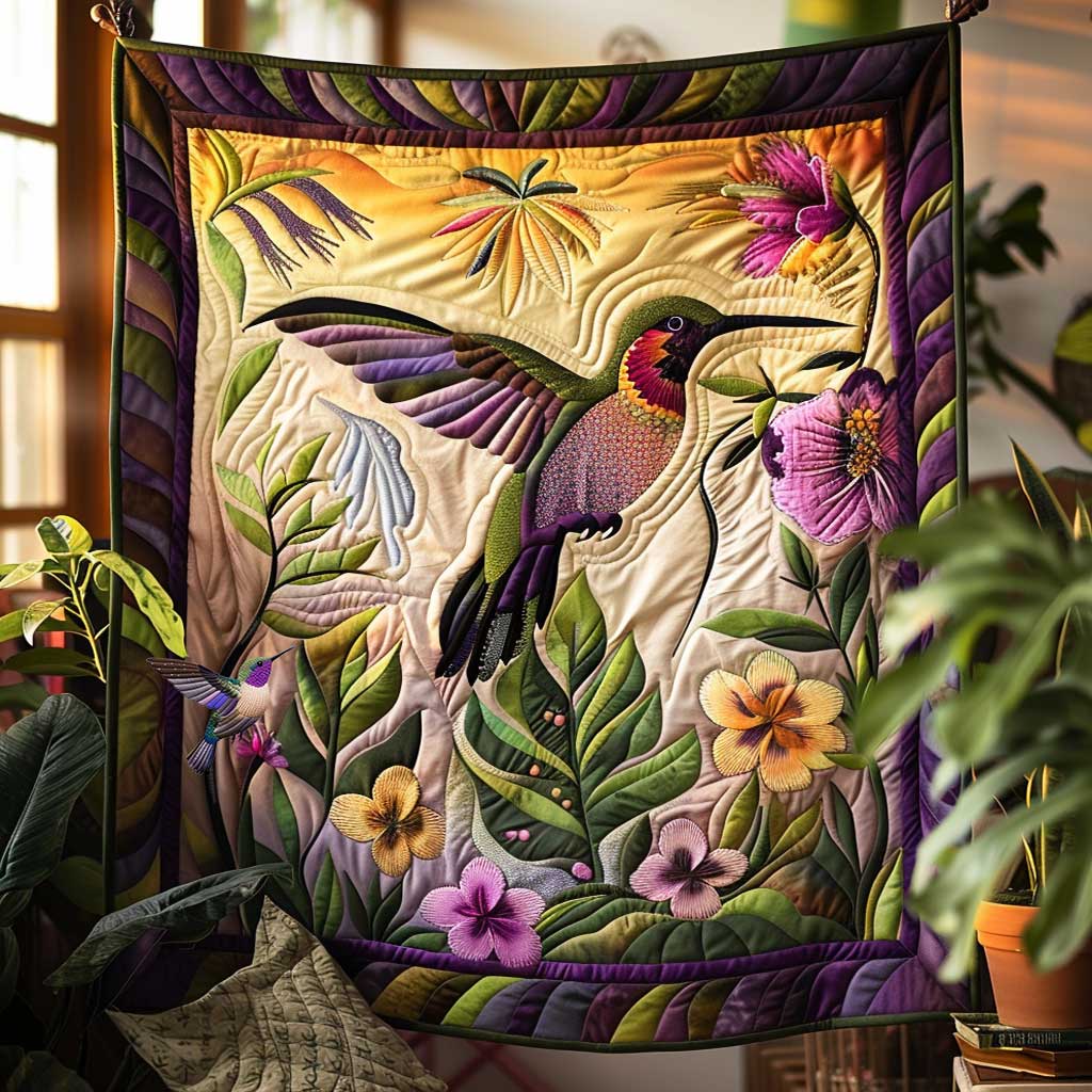 Hummingbird's Floral Symphony WN2510025CL Quilt