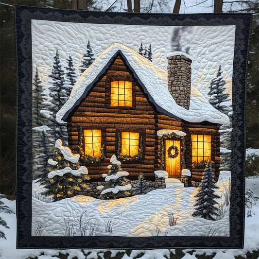 Cozy Wooden Christmas House LT2509003CL Quilt