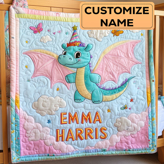Sweet Little Dragon CW2507019CL Personalized Baby Quilt