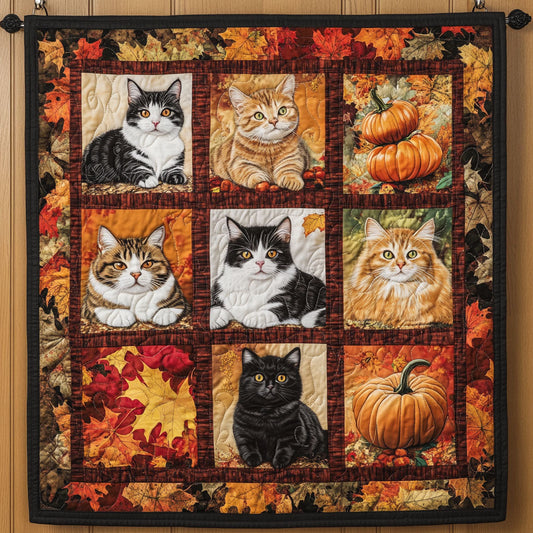 The Pumpkin Patch Cats WY2208080CL Quilt