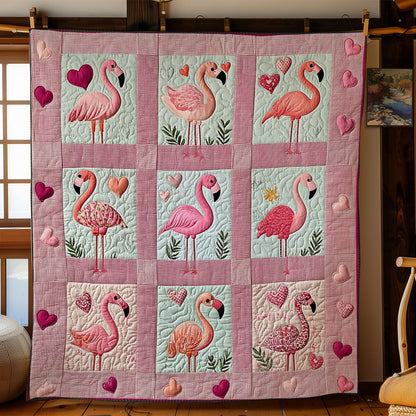 Flamingo Heart WY1801068CL Quilt