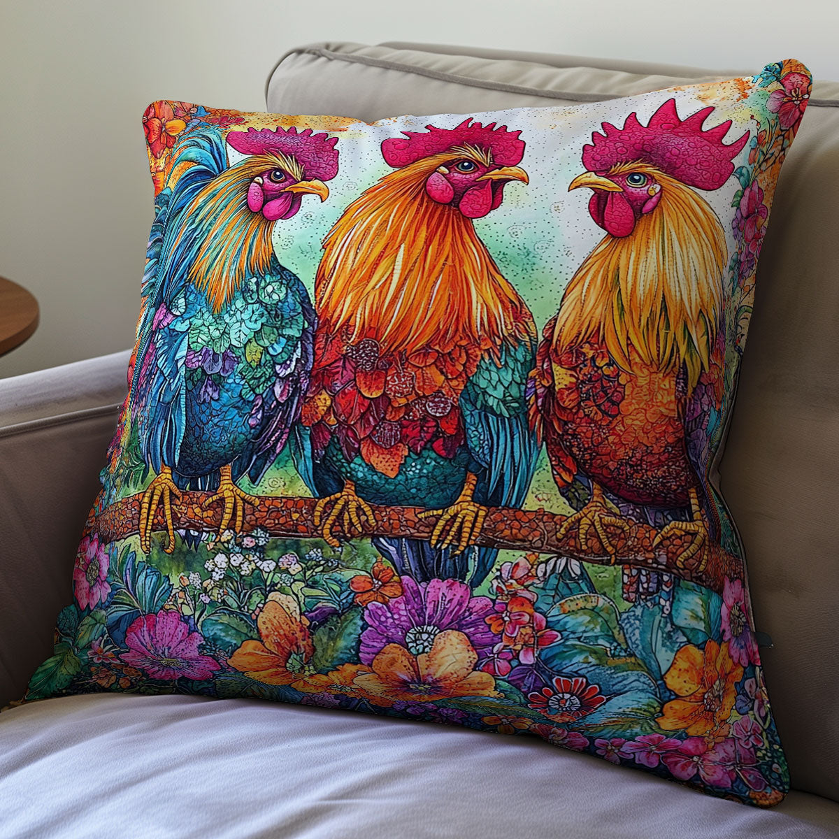 Triple Chicken WX1401099CL Quilt Pillow Case