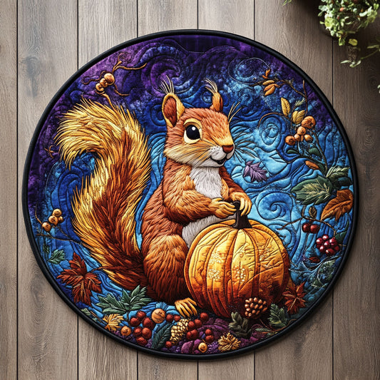 Golden Tail Squirrel WN2605053CL Quilted Round Mat