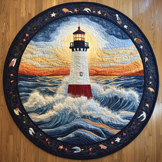 Colorful Lighthouse CQ2604019CL Quilted Round Mat