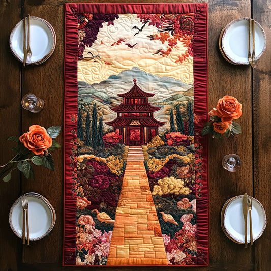 Temple In Bloom CP2805014CL Quilted Table Runner