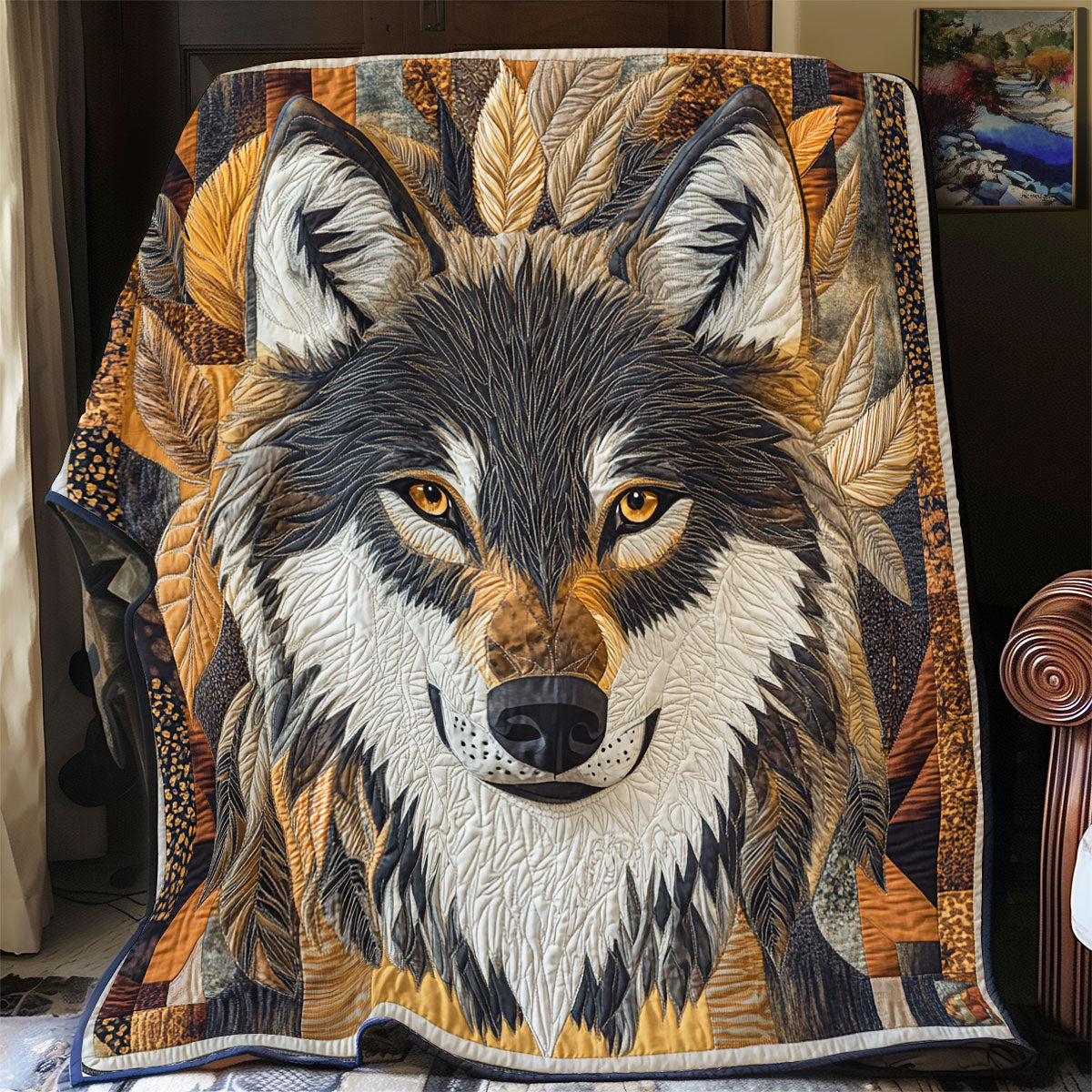 Wolf Native American YR1801032CL Quilt