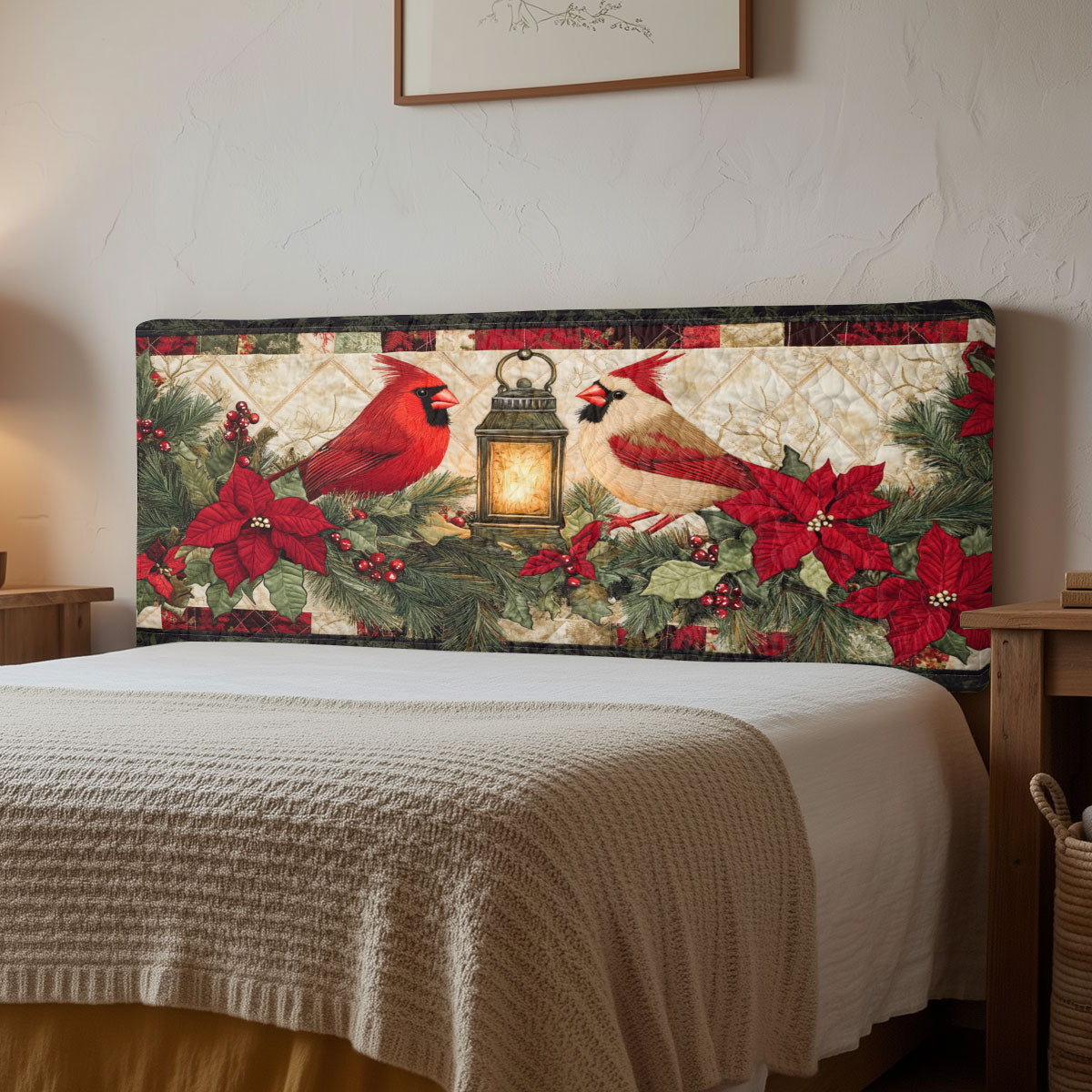 Cardinal Lantern Charm CW1112008CL Quilted Headboard Slipcover