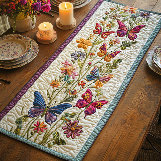 Butterfly Garden CW1806017CL Quilted Table Runner