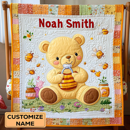 Honey Bear WY2807009CL Personalized Baby Quilt