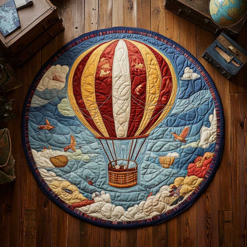 Whimsical Hot Air Balloon WN0304042CL Quilted Round Mat
