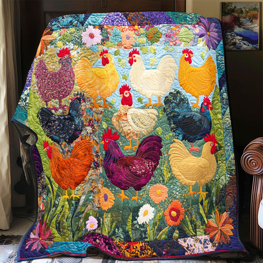 Chicken Flower YR2712021CL Quilt