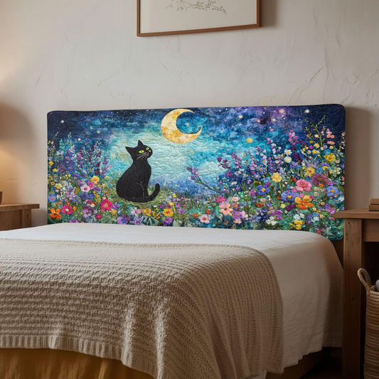 Cat in Flower Garden CW2212009CL Quilted Headboard Slipcover