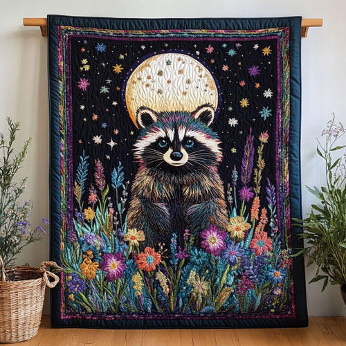 Flower Night Raccoon CW1501079CL Quilt