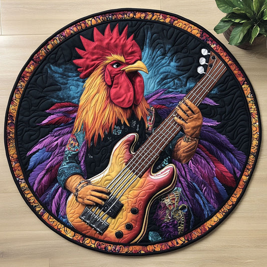 Rooster Guitar Rhythm CW2905577CL Quilted Round Mat