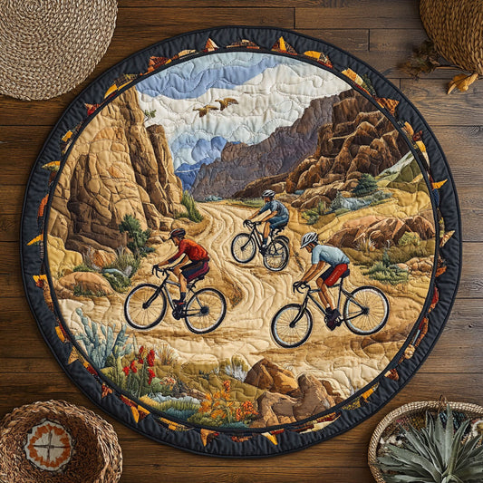 Cycling Desert WY2605045CL Quilted Round Mat