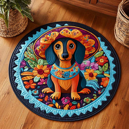 Mexican Style CQ1705043CL Quilted Round Mat