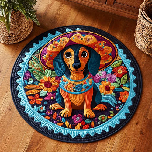 Mexican Style CQ1705043CL Quilted Round Mat