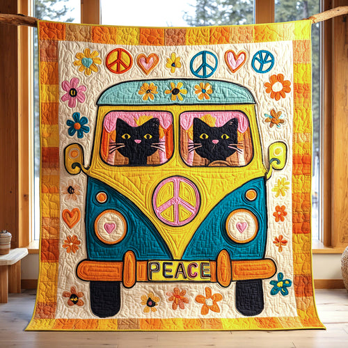 Retro Cat Journey CW1411014CL Quilt