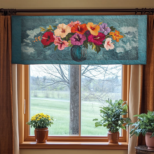 Hibiscus Coastal Bloom WN1906045CL Quilted Valance