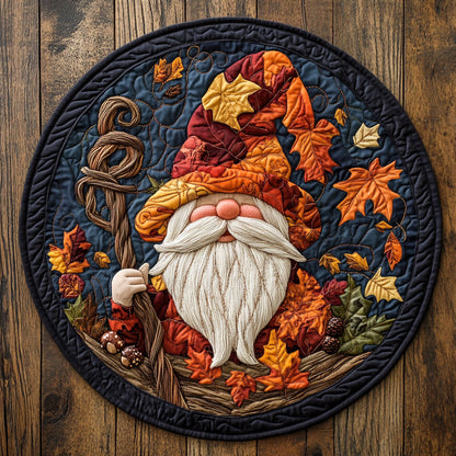 Cozy Gnome Season WN1507007CL Quilted Round Mat