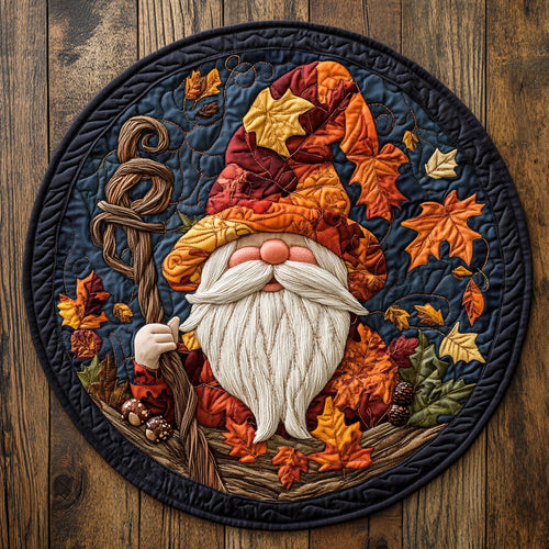 Cozy Gnome Season WN1507007CL Quilted Round Mat