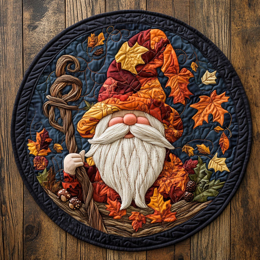Cozy Gnome Season WN1507007CL Quilted Round Mat