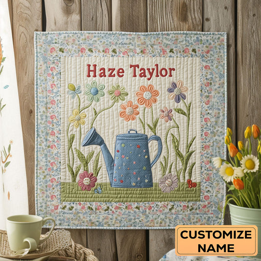 Little Watering Can WN2407051CL Personalized Baby Quilt