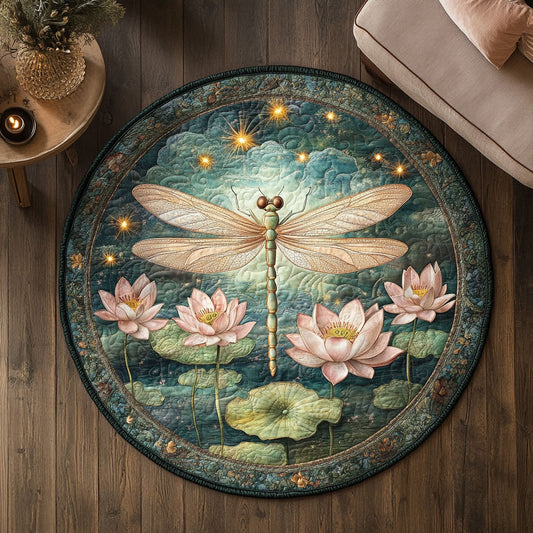 Lotus Dragonfly CW2708007CL Quilted Round Mat